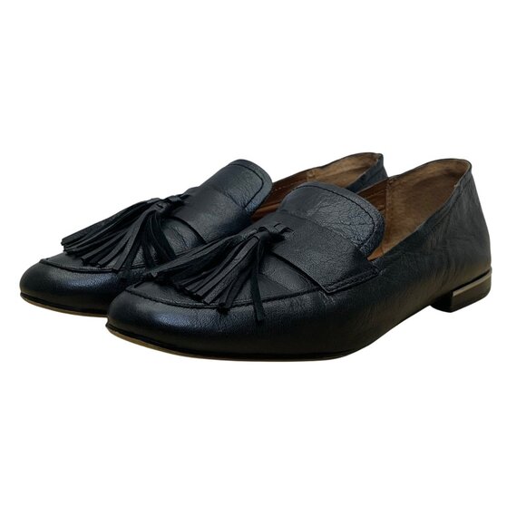 Franco Sarto Women’s Black Leather Slip-On Brixley Tassel Loafers Size 8.5M - Picture 3 of 8